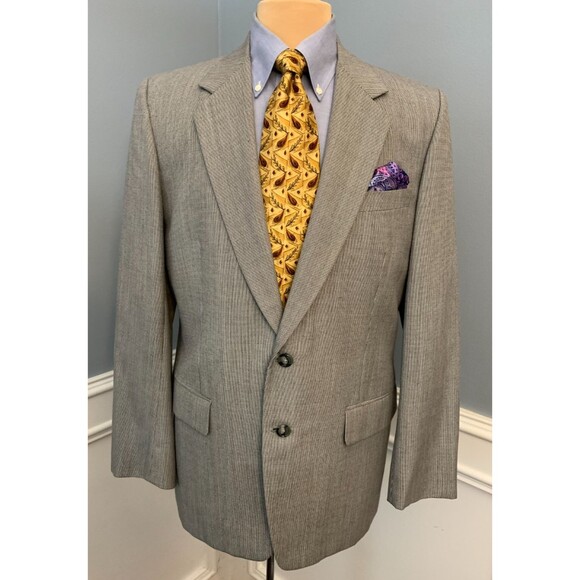 Lai Wui Ming Wool Blazer Mens 42R Bespoke Twill Sportcoat Hong Kong Tailors - Picture 1 of 12